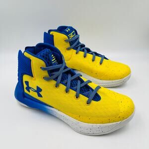 Under Armour GS Yellow Blue 3Zero Basketball Sneakers 1295998-700, Youth 6.5Y